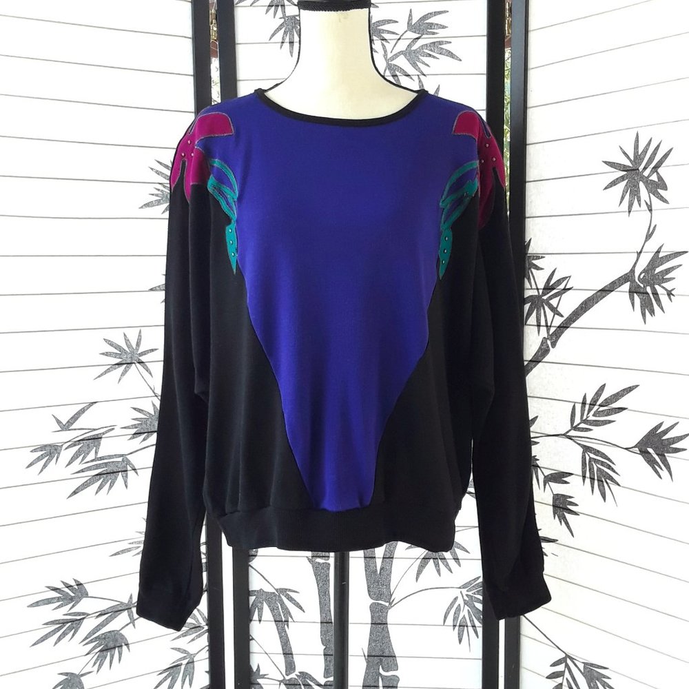 Totally 80's Vintage Oversized Bat Sleeve Knit Sweater
